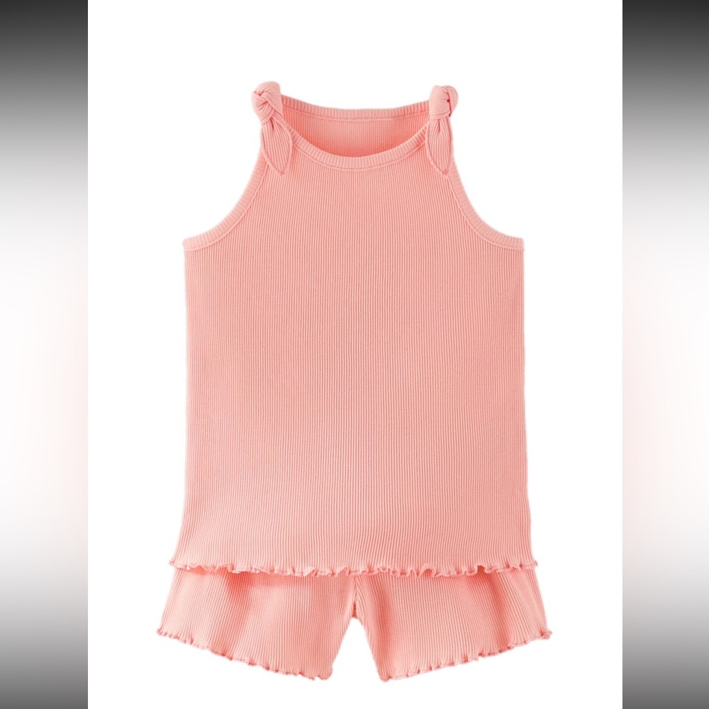 Zara girls rib top and shorts set